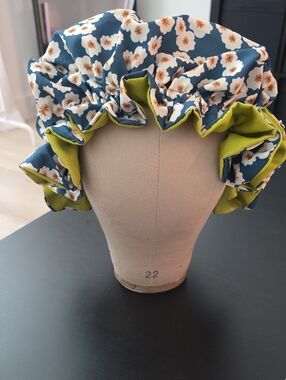 Handmade Hair Bonnet In Flower Print